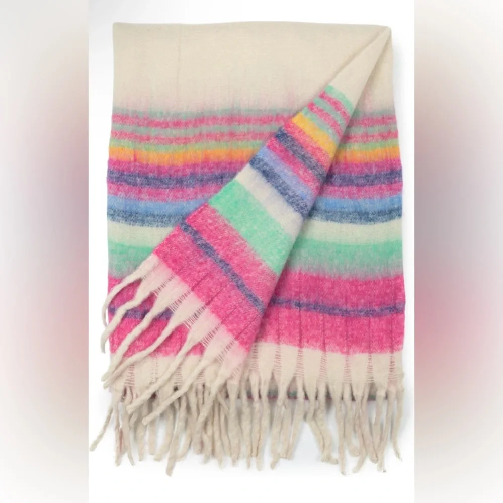 NWOT Free People Skye Stripe Blanket